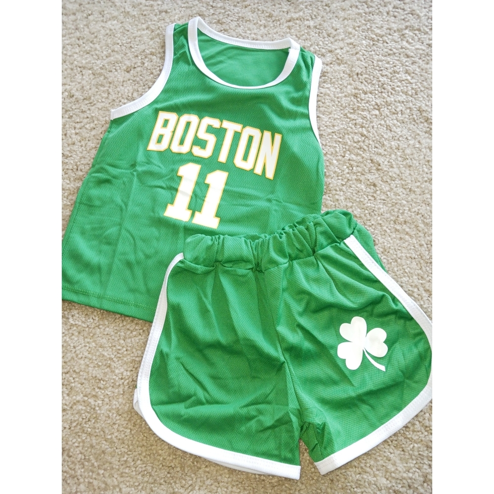 Boston Celtics Children 2 Piece Basketball Jersey Outfit Set